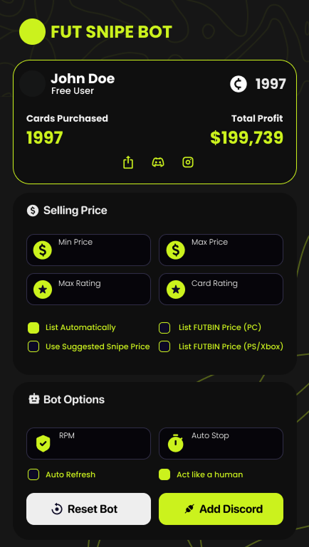 FUTSNIPE BOT Screenshot